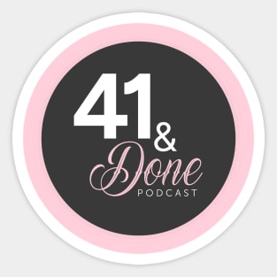 41 & Done Dark Circular Logo Sticker